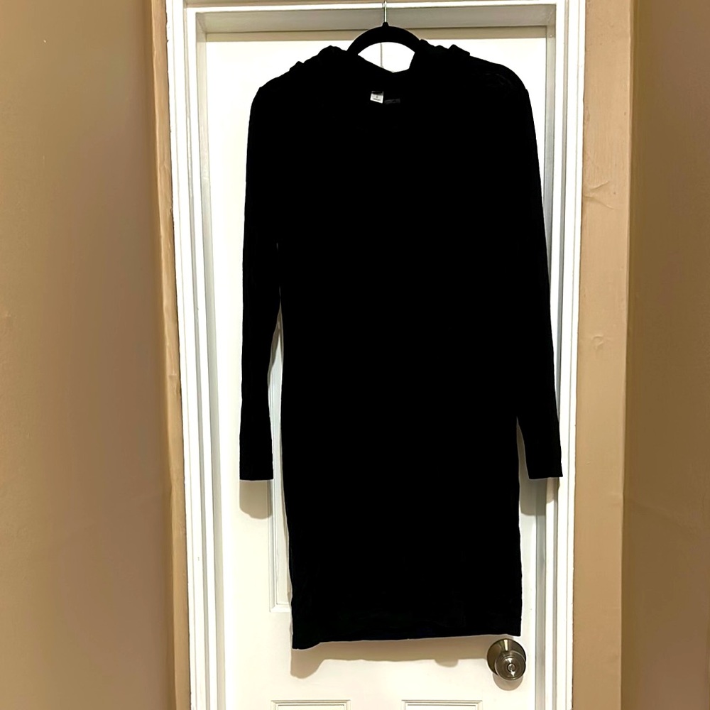 Black Long Sleeve Cowl Neck Sweater Dress